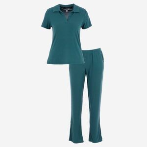 Nicole Miller 2 Piece Green Pine Loungewear Set NWT
